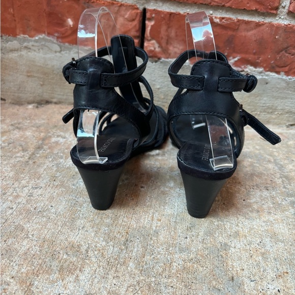 Franco Sarto Doris Womens 7.5 Black Strappy Gladiator Wedge Sandals - Picture 6 of 9